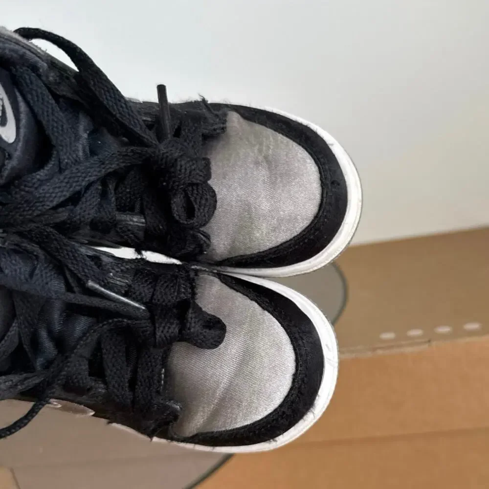 Nike Air Jordan 1 Satin Grey /Black Toddler Sneakers- SZ 6 C